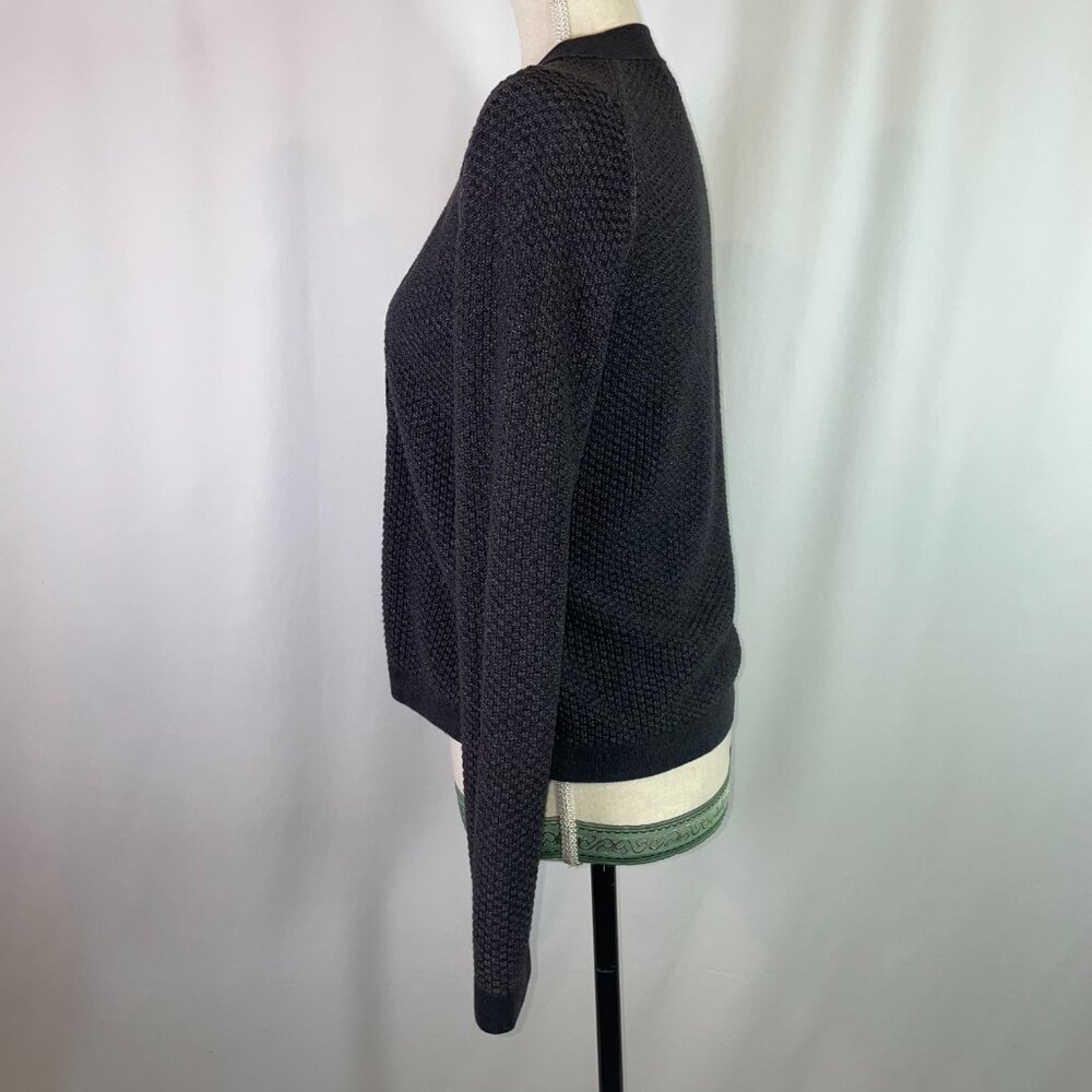 Banana Republic Size S Waffle Knit Cotton Cardigan Gray Open Front Long Sleeves - Picture 2 of 10